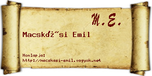 Macskási Emil névjegykártya