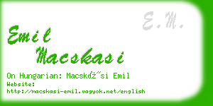 emil macskasi business card